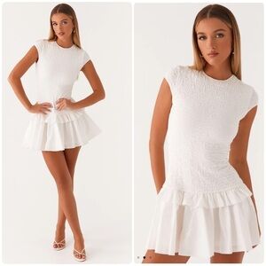 New! Peppermayo Exclusive Hopeless Romantic White Mini Dress 🤍 US 4 NWT!